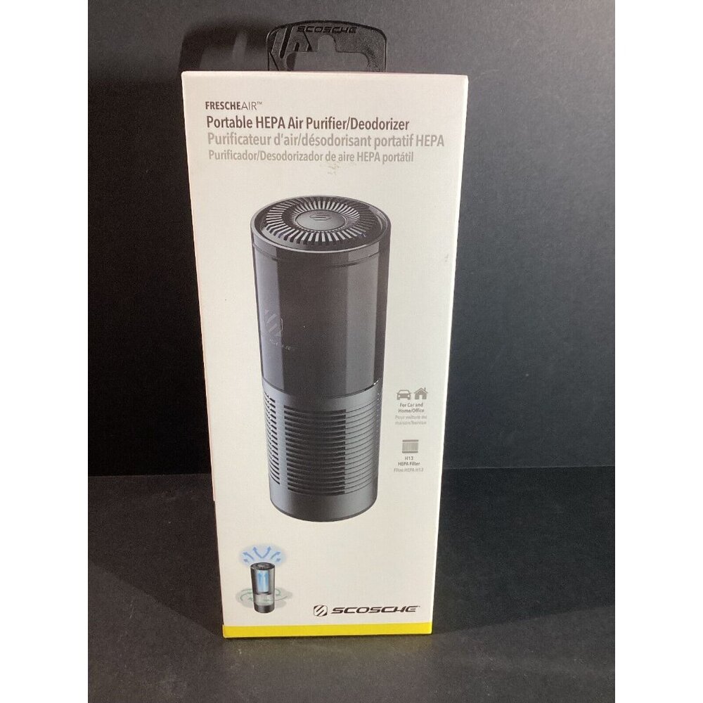 Portable HEPA Air Purifier/Deodorizer Fescheair Scosche HEPA Filter w Cable NEW